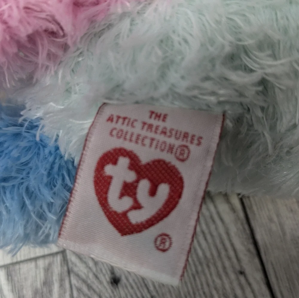 Ty Surprise Multicolor Plush Bear with Ribbon